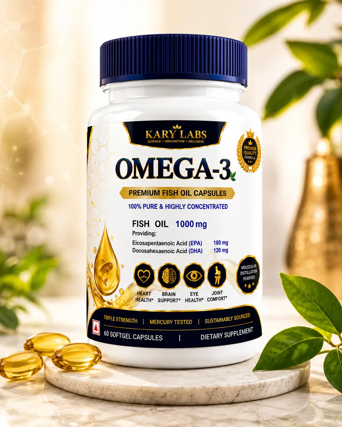 Kary Labs Omega 3 Fish Oil Softgels