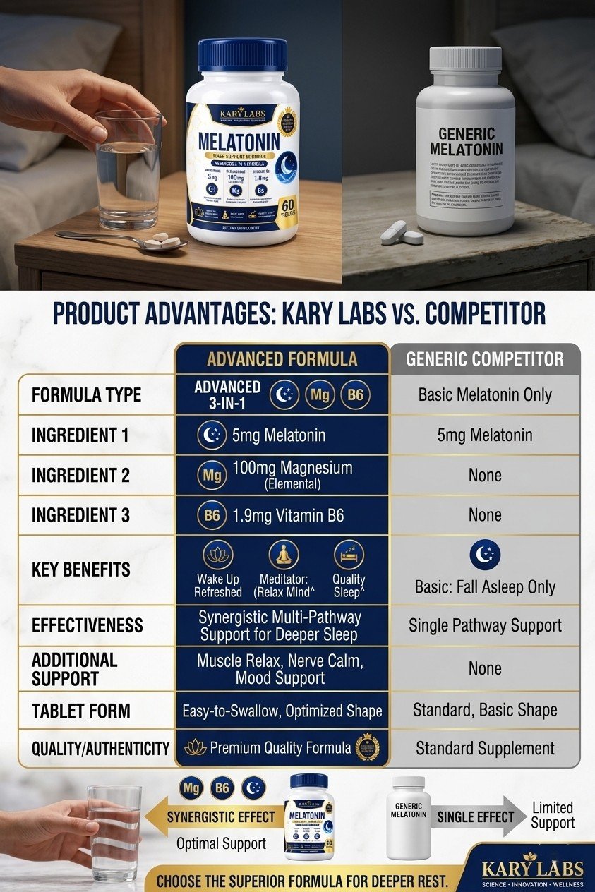KARY LABS Melatonin 5mg | Magnesium + Vitamin B6 | Sleep Support - Image 4